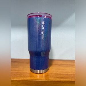 REDUCE 30 Oz Metallic Blue & Pink Lid Stainless Steel Tumbler PreLoved Excellent